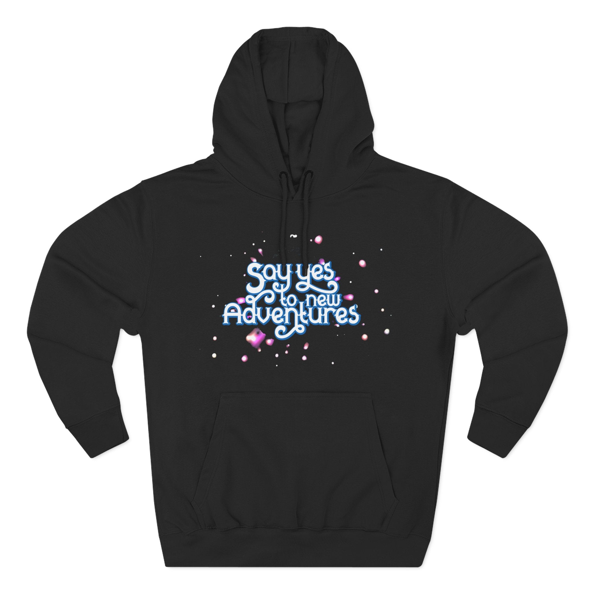 Hoodie — 'Say yes to New Adventures' Pastel Graphic Fleece Hoodie
