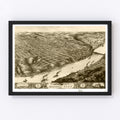 Vintage Map of Kansas City, Missouri 1869