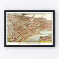 Vintage Map of Kansas City, Missouri 1895