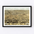 Vintage Map of Macon City, Missouri 1869