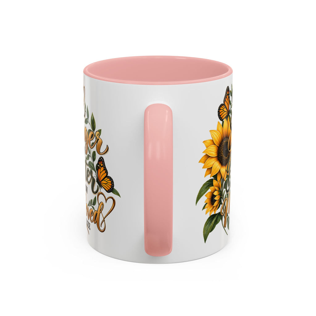 Inspirational Sunflower Coffee Mug — "You Are Stronger, Brighter, More Loved" Accent Mug