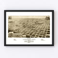 Vintage Map of Aberdeen, South Dakota 1883