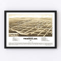 Vintage Map of Frederick, South Dakota 1883