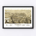 Vintage Map of Watertown, South Dakota 1883
