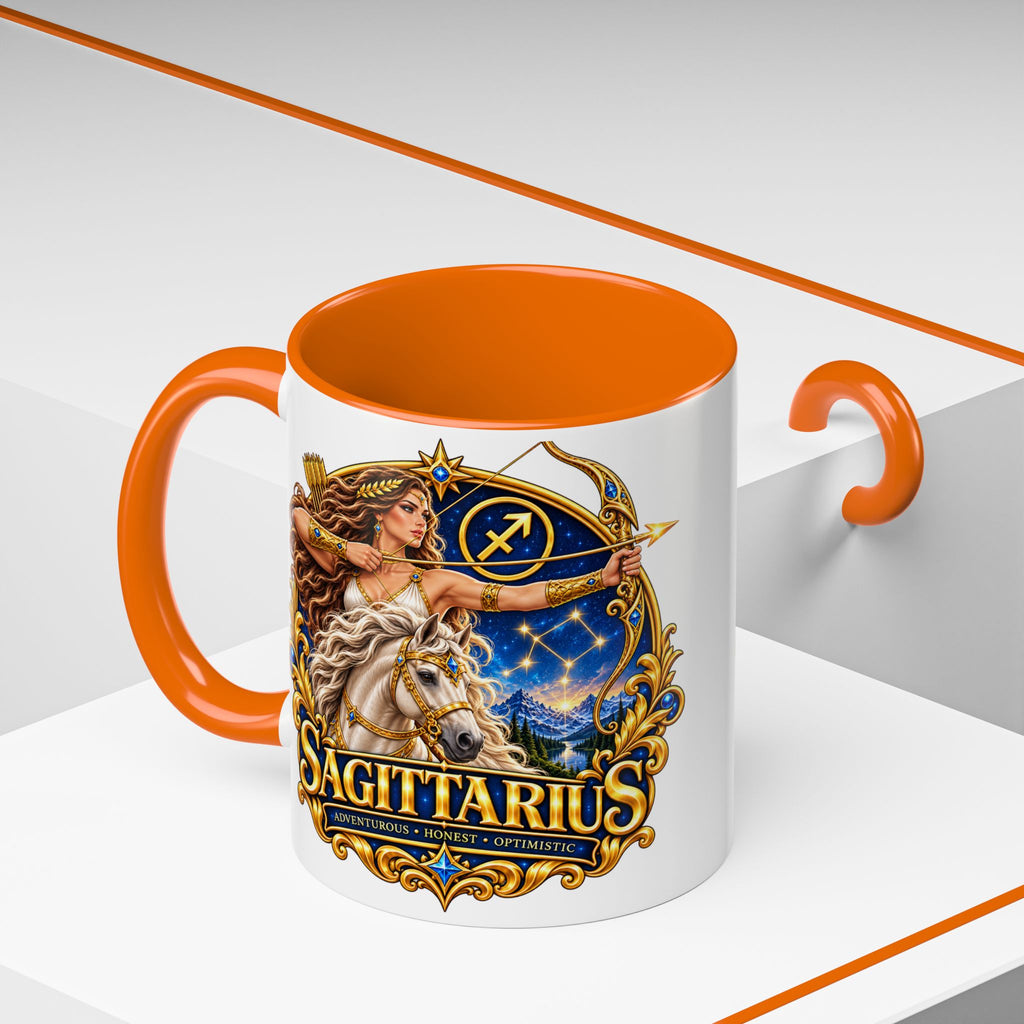 Sagittarius Accent Coffee Mug — Zodiac Archer Design (11/15oz)