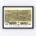 Vintage Map of Kearney, Nebraska 1889