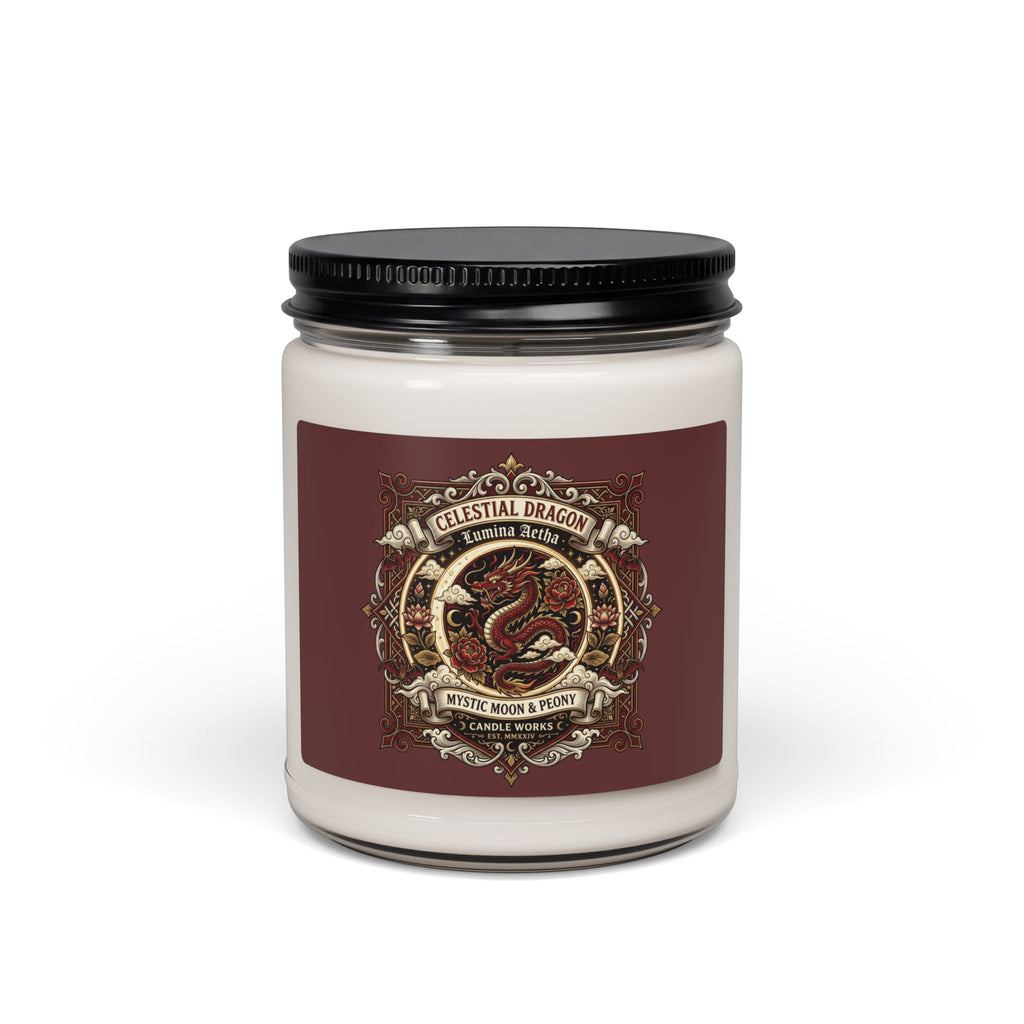 Celestial Dragon Scented Soy Candle — Mystic Amber & Frankincense, 9oz
