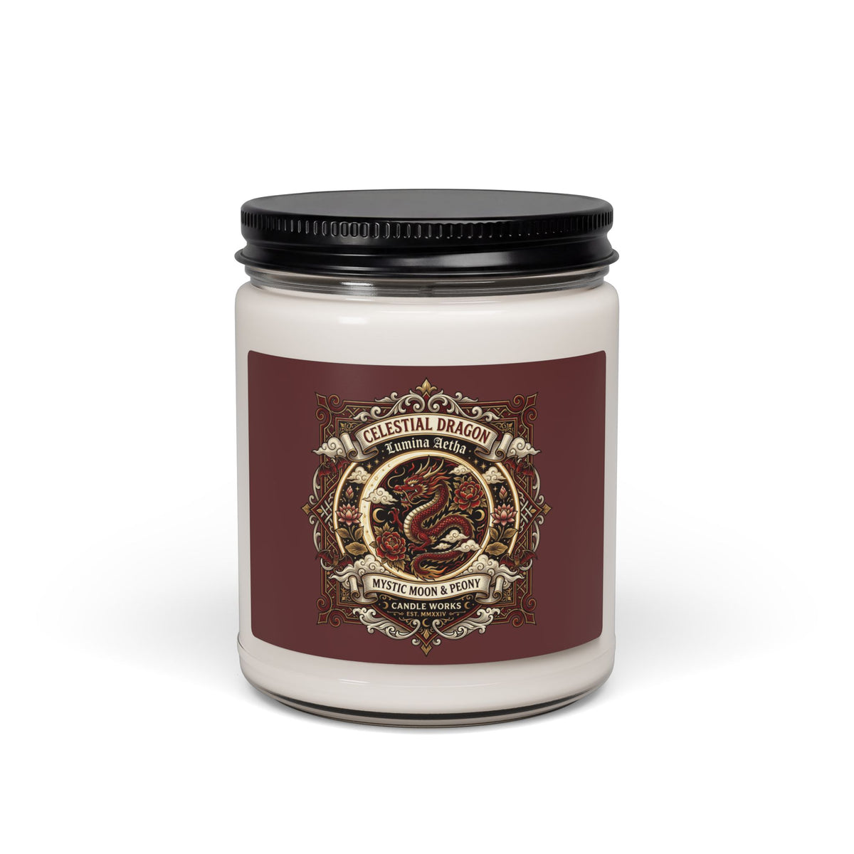 Celestial Dragon Scented Soy Candle — Mystic Amber & Frankincense, 9oz