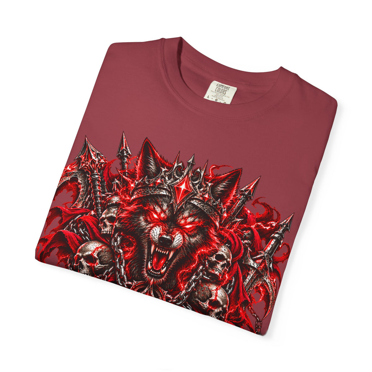 Wolf Skull T-Shirt — Red Gothic Horror Graphic Tee