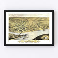 Vintage Map of Wyandotte, Kansas 1869
