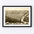 Vintage Map of Topeka, Kansas 1869