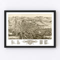 Vintage Map of Butte City, Montana 1884