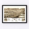Vintage Map of Livingston, Montana 1883
