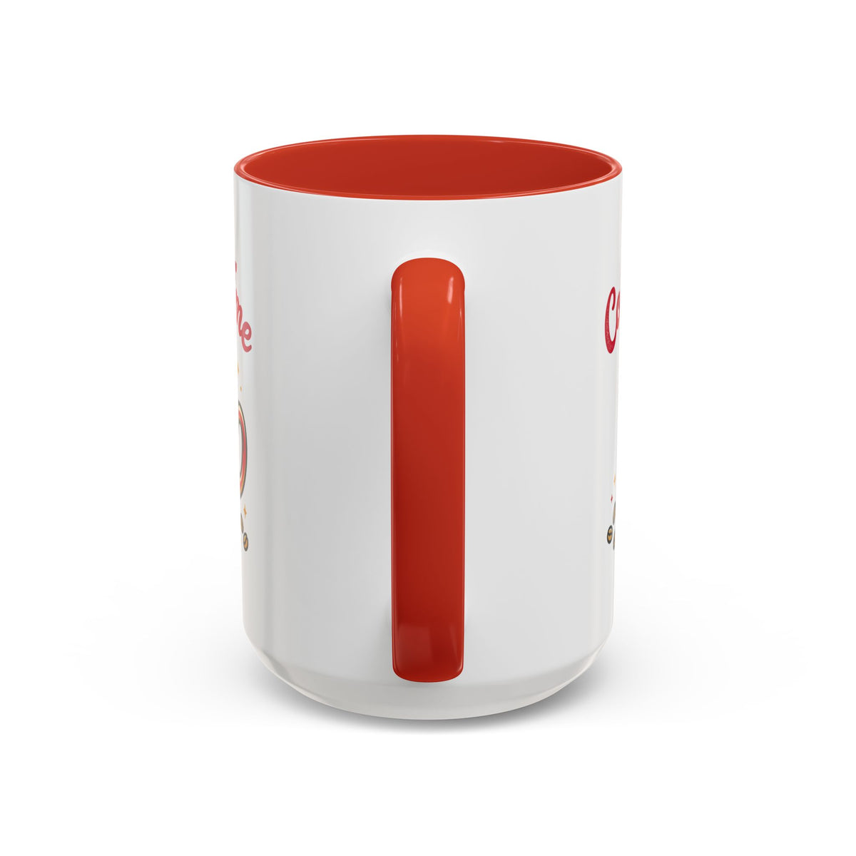 Coffee Mug - "Coffee Time" Red Accent Ceramic Mug (11/15oz)