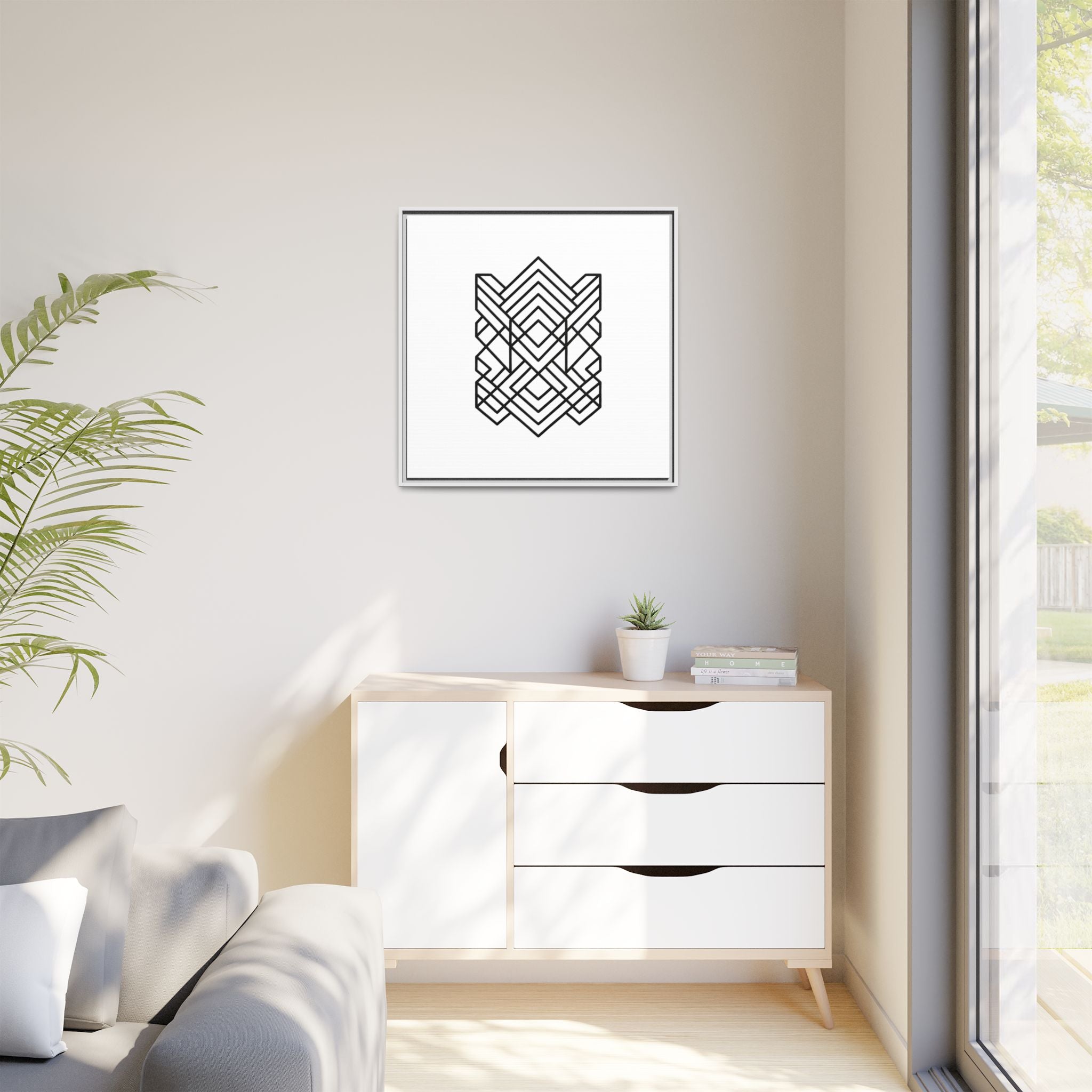 Framed Geometric Art Canvas
