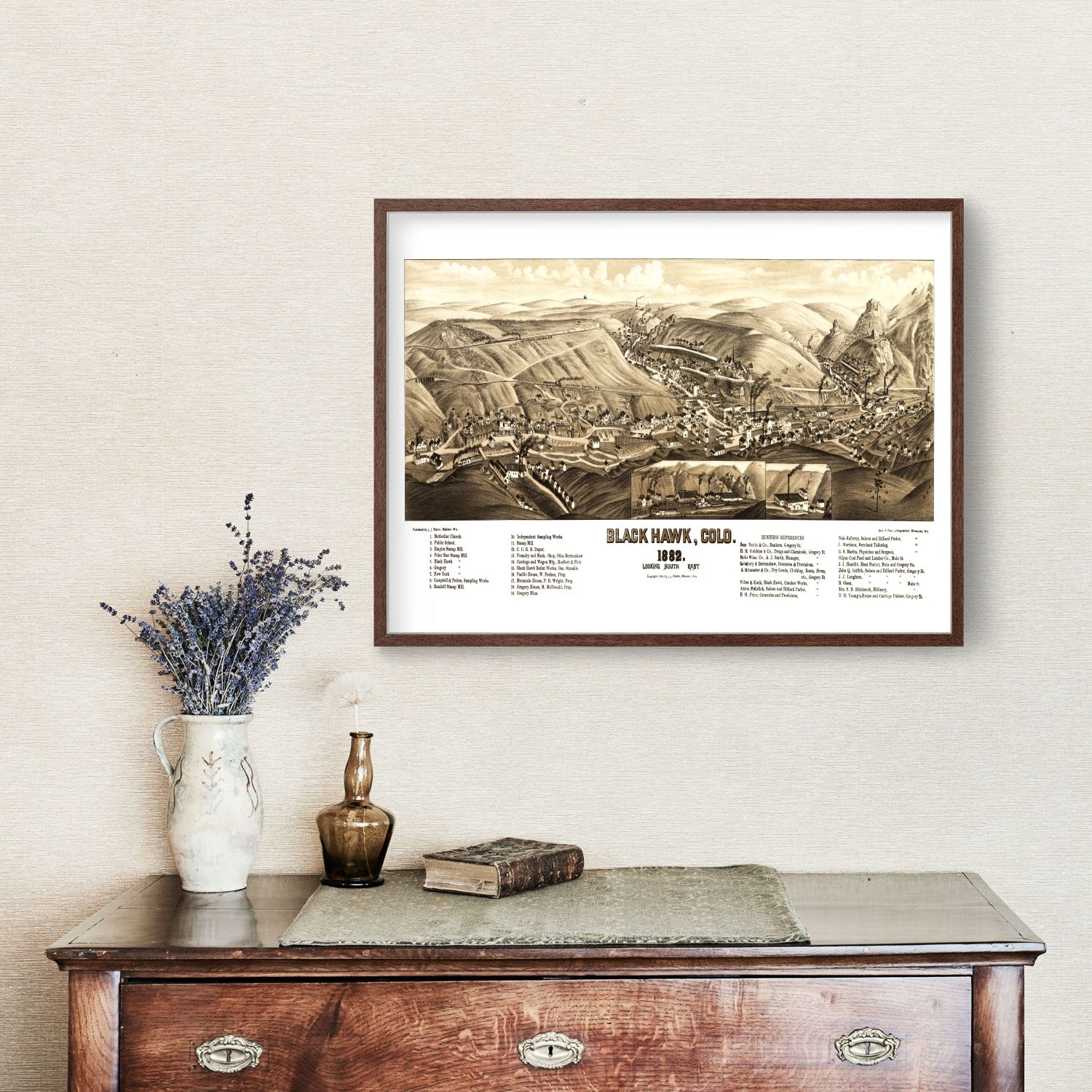 Vintage Map of Black Hawk, Colorado 1882