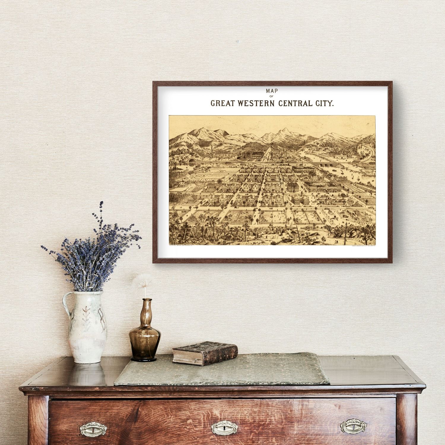 Vintage Map of Central City, Colorado 1887