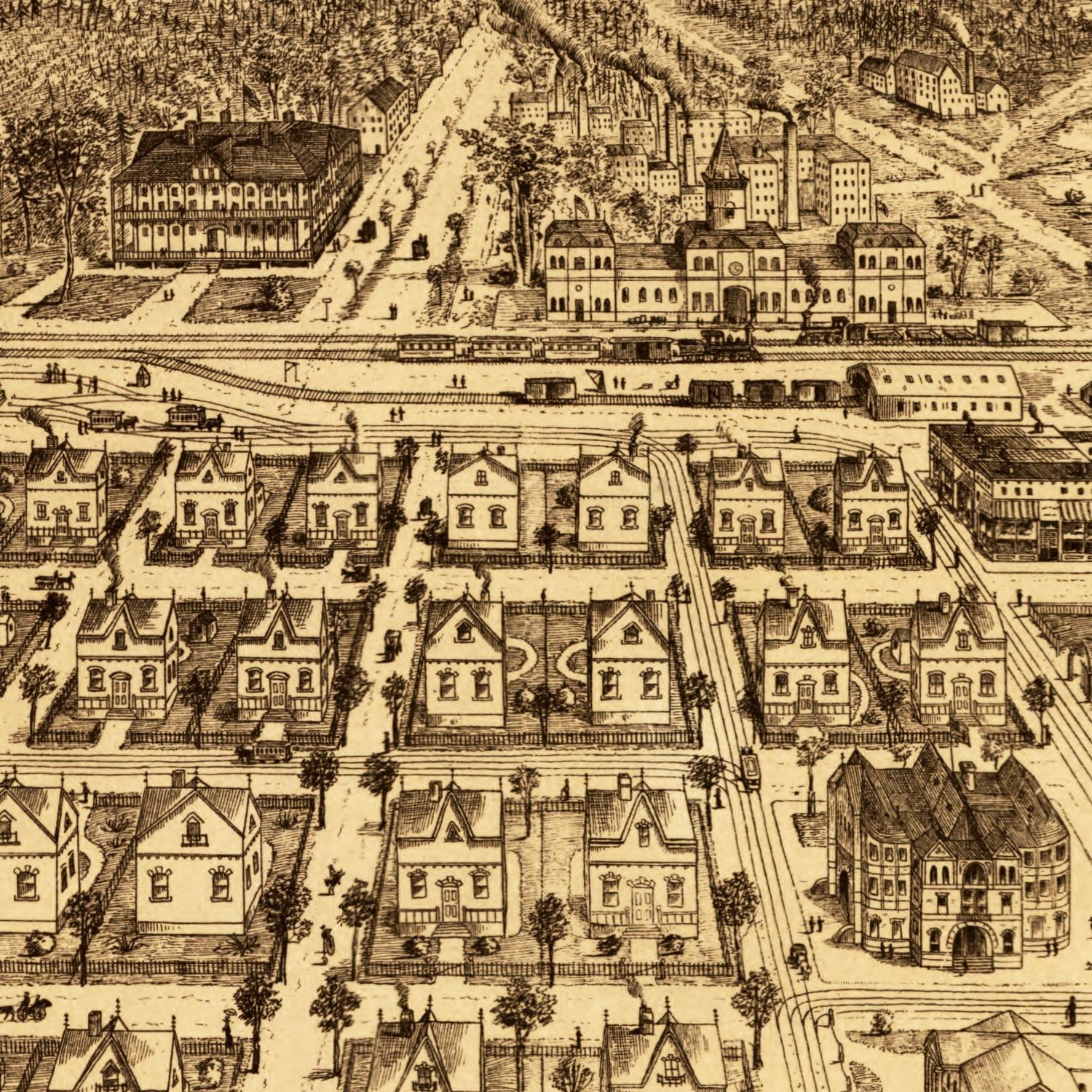 Vintage Map of Central City, Colorado 1887