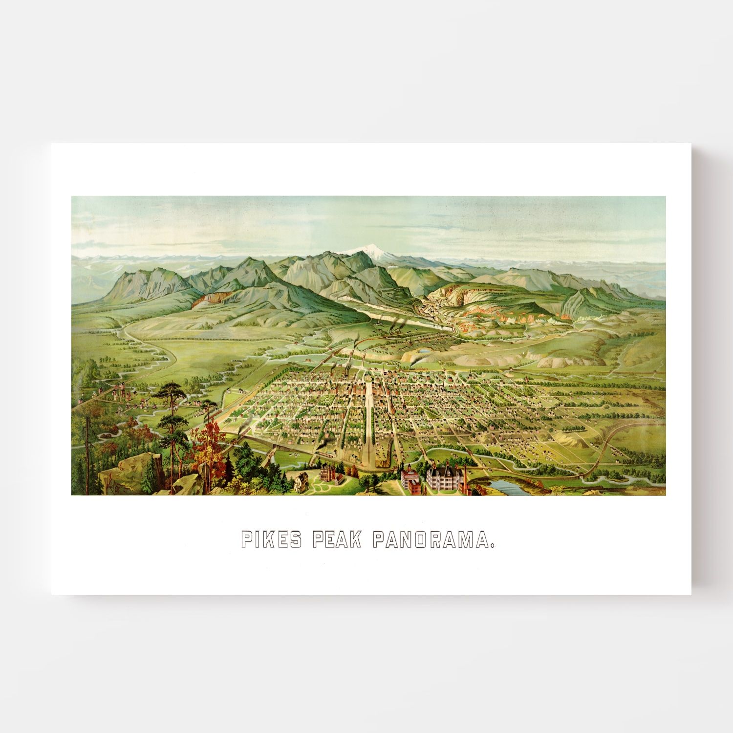 Vintage Map of Pikes Peak, Colorado 1890