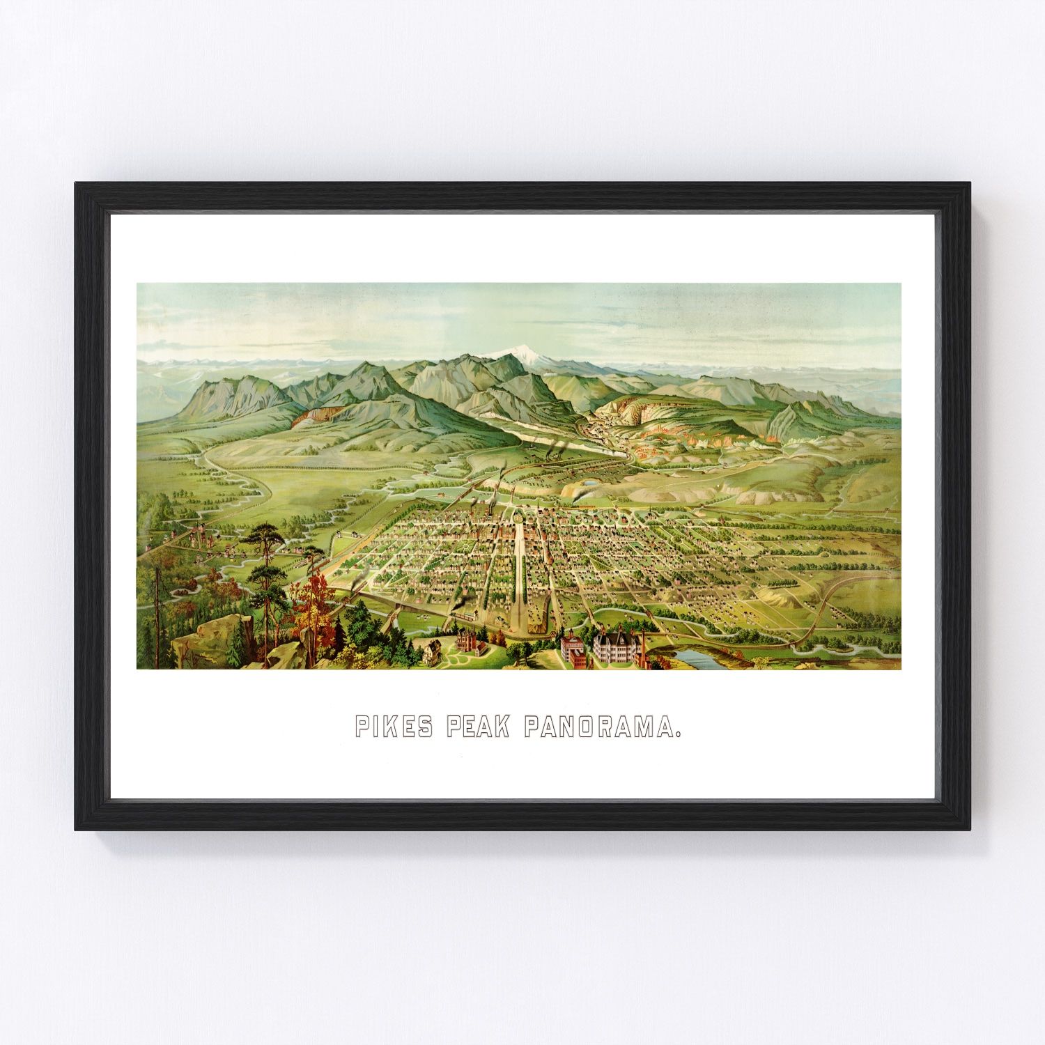 Vintage Map of Pikes Peak, Colorado 1890