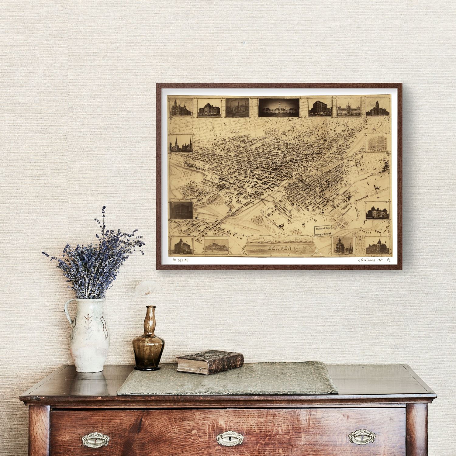 Vintage Map of Denver, Colorado 1881