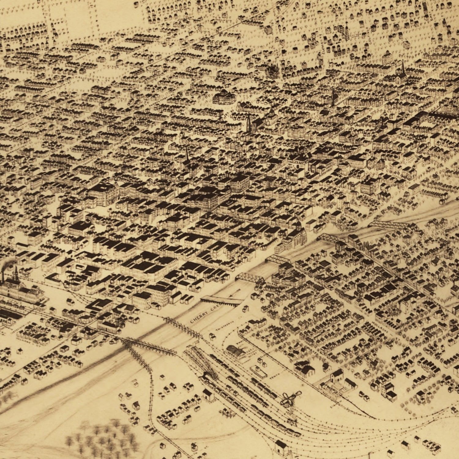Vintage Map of Denver, Colorado 1881