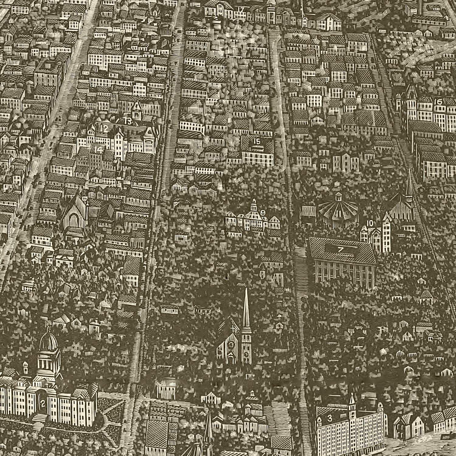 Vintage Map of Denver, Colorado 1887