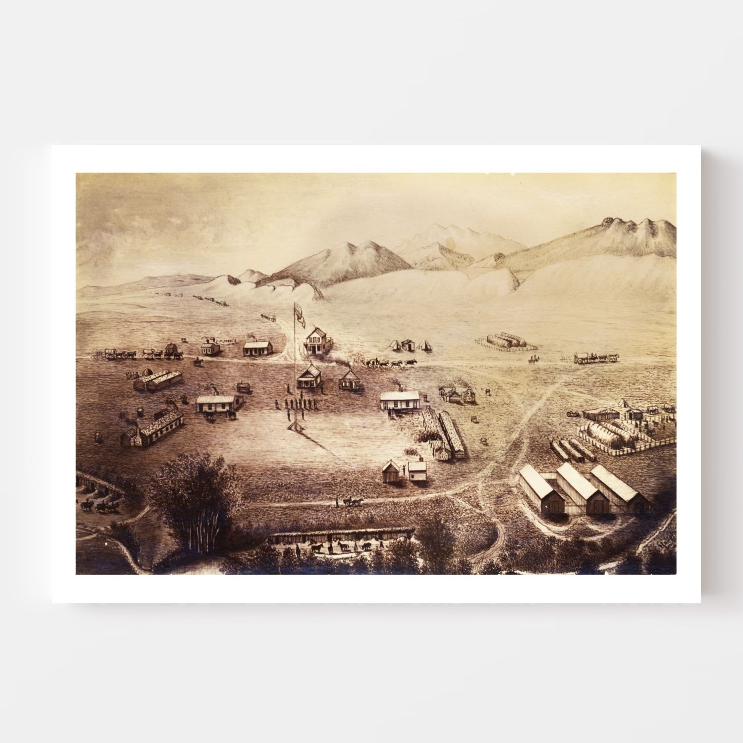 Vintage Map of Fort Collins, Colorado 1865