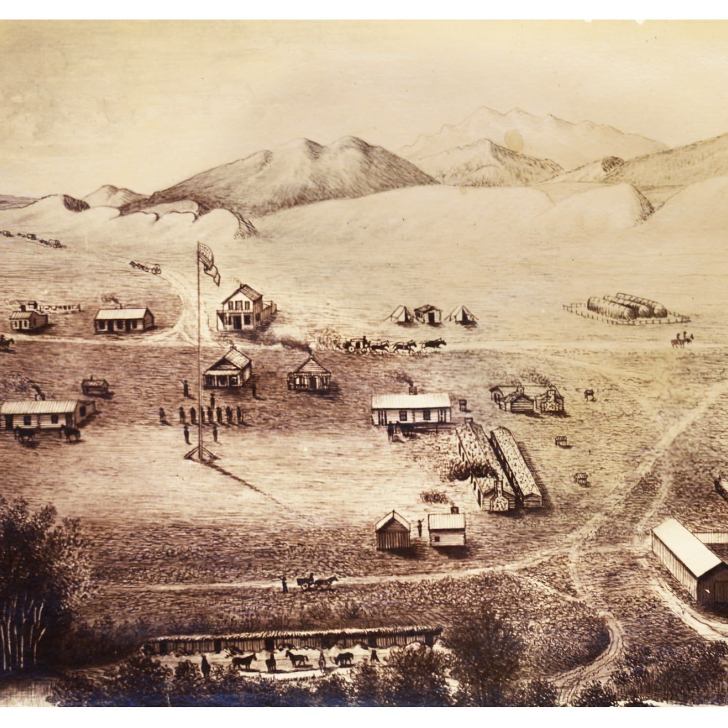 Vintage Map of Fort Collins, Colorado 1865