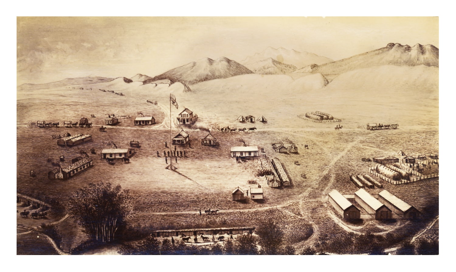 Vintage Map of Fort Collins, Colorado 1865