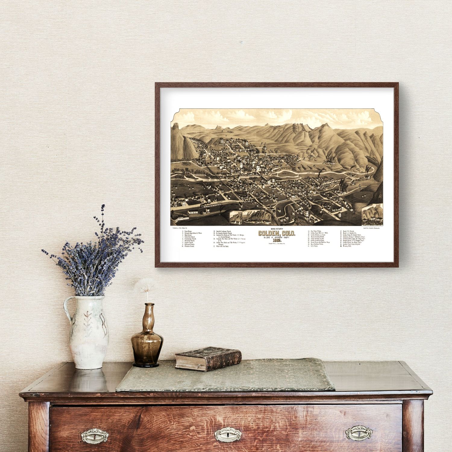 Vintage Map of Golden, Colorado 1882