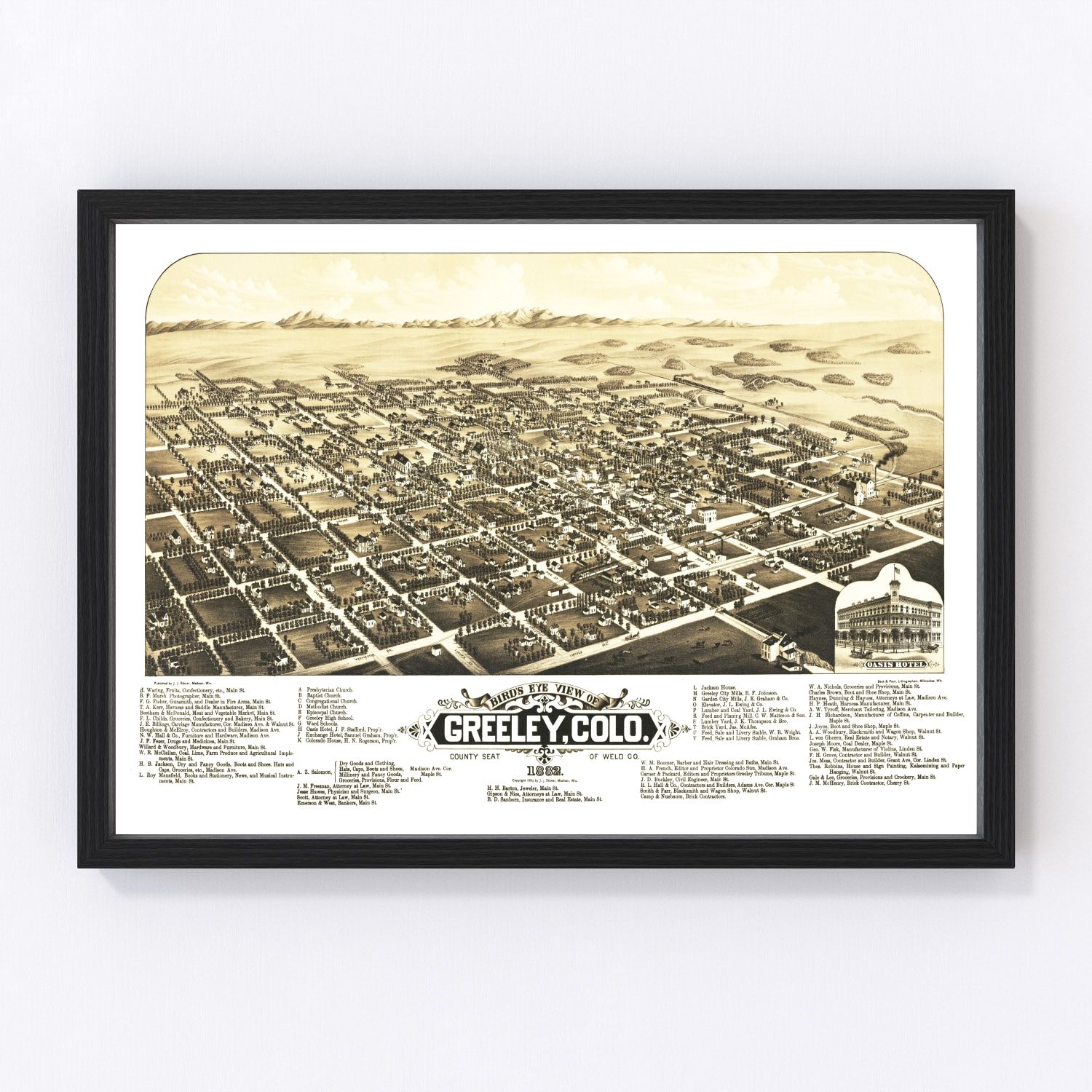Vintage Map of Greeley, Colorado 1882