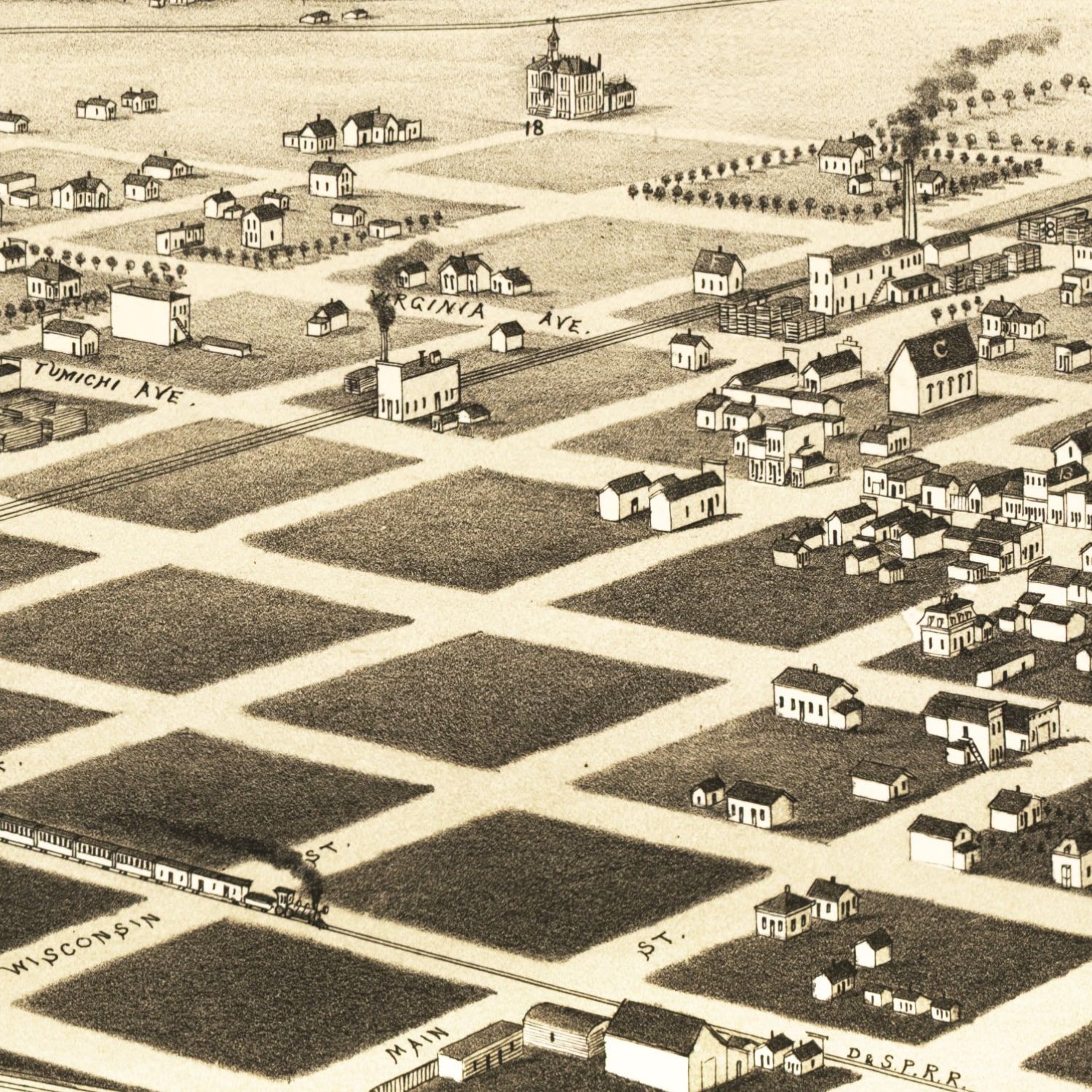 Vintage Map of Gunnison, Colorado 1882