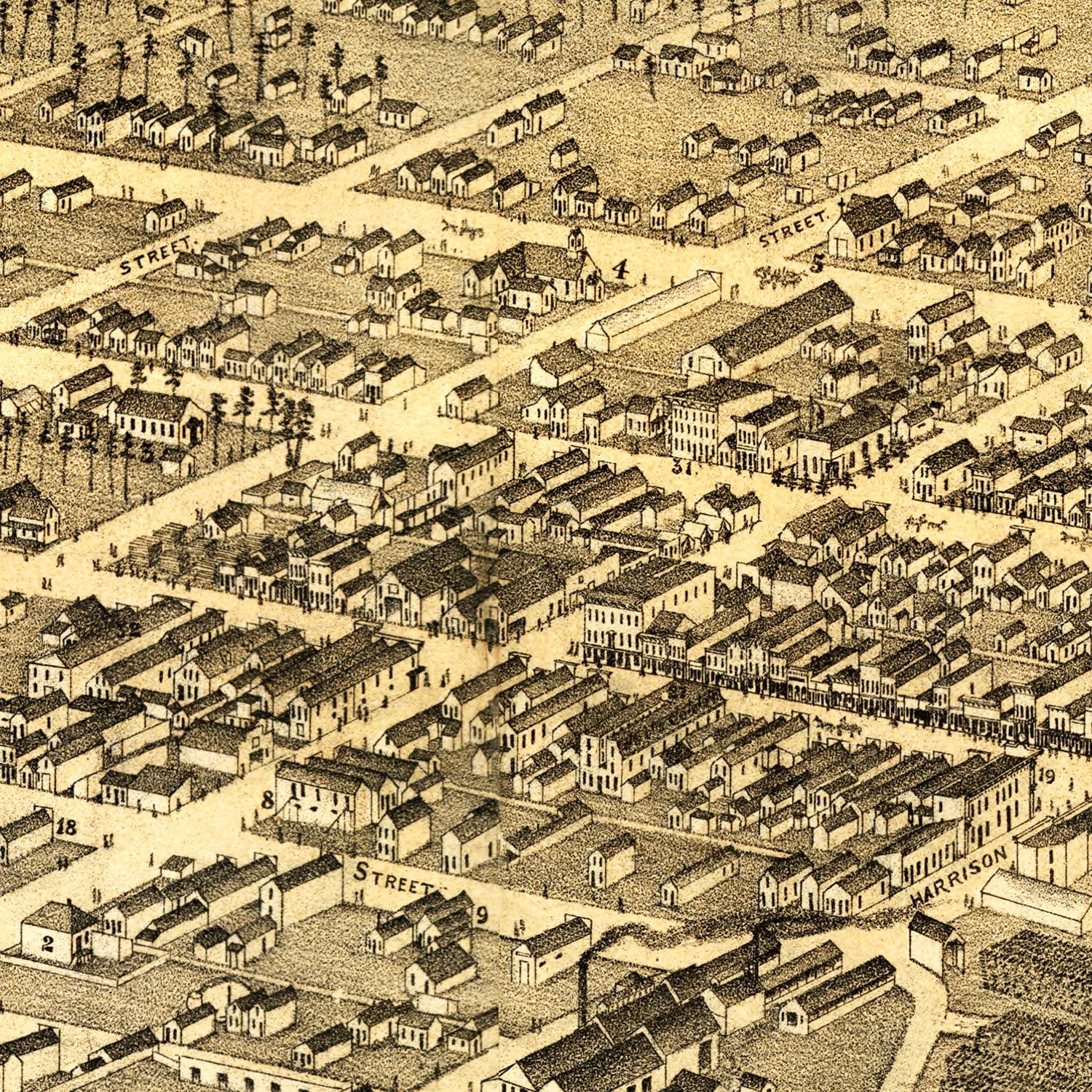 Vintage Map of Leadville, Colorado 1879