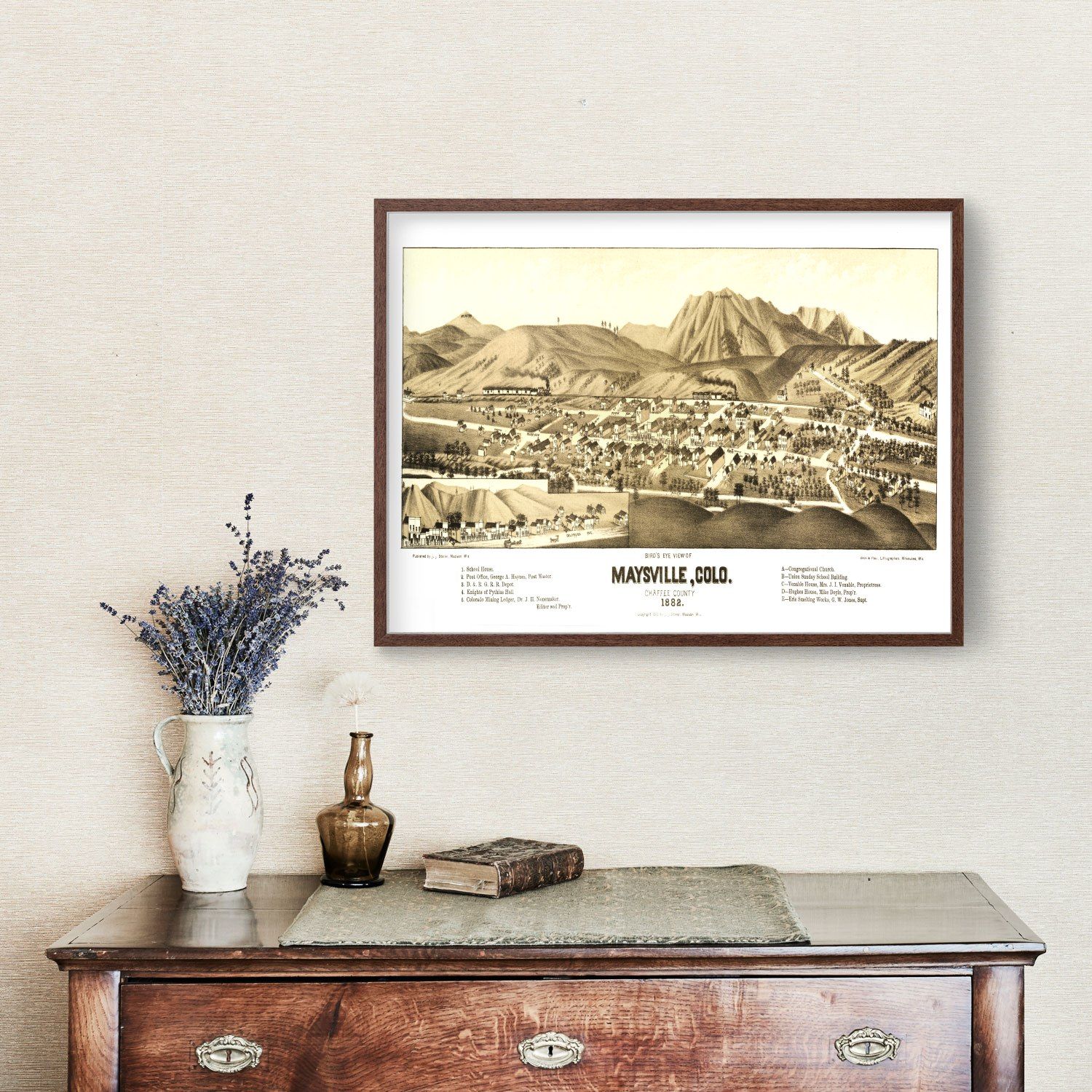 Vintage Map of Maysville, Colorado 1882