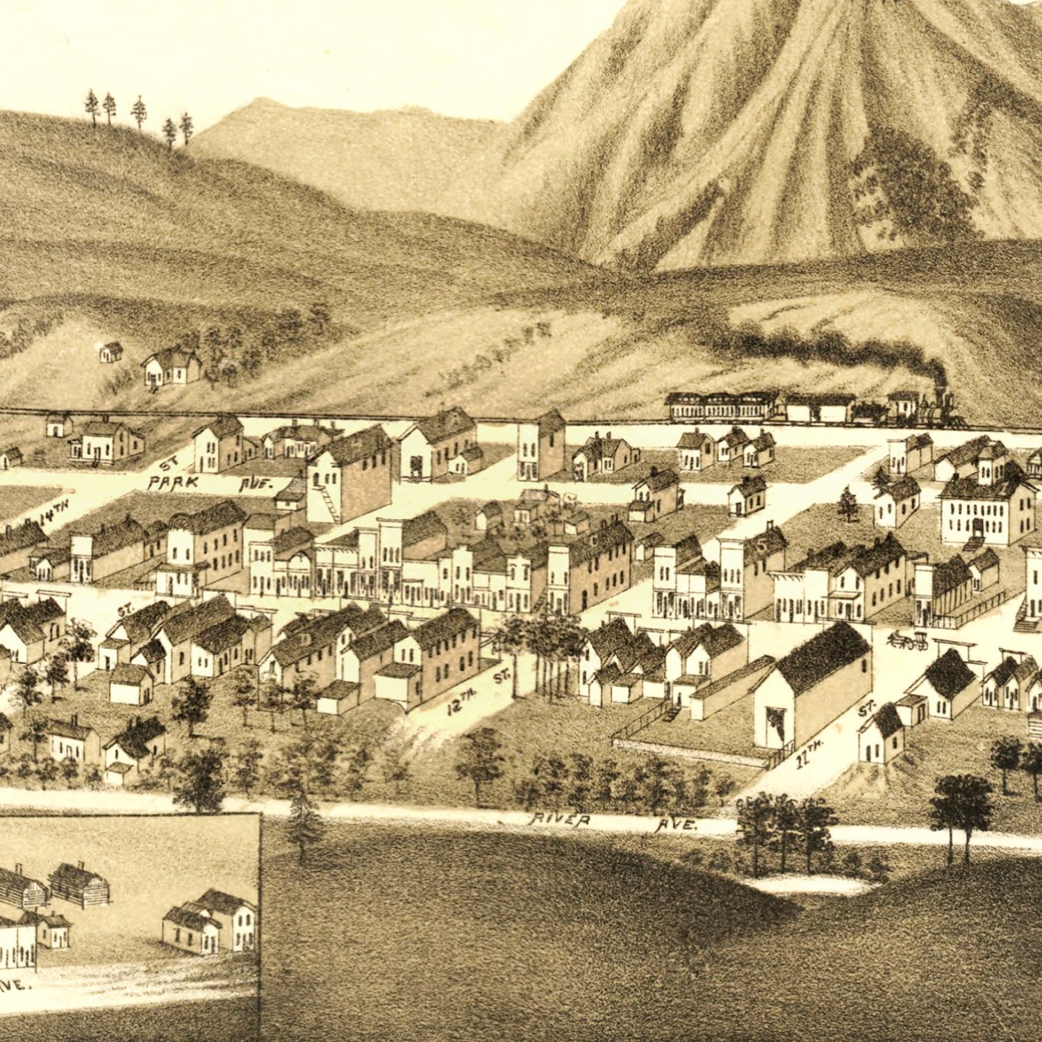Vintage Map of Maysville, Colorado 1882