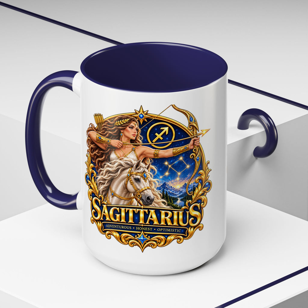 Sagittarius Accent Coffee Mug — Zodiac Archer Design (11/15oz)