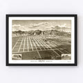 Vintage Map of Azusa, California 1887