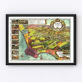 Vintage Map of Los Angeles, California 1871