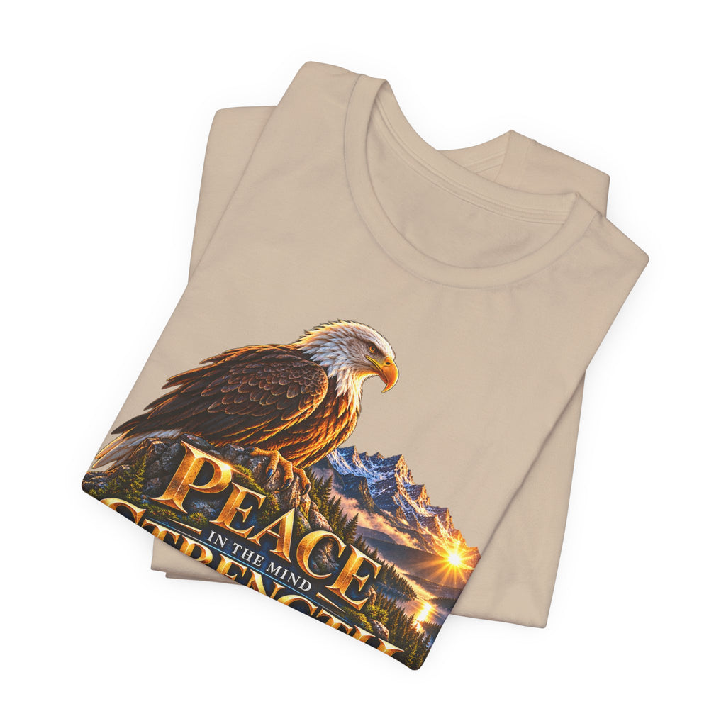 Eagle Mountain Sunrise T‑Shirt — "Peace Strength Freedom" Patriotic Tee