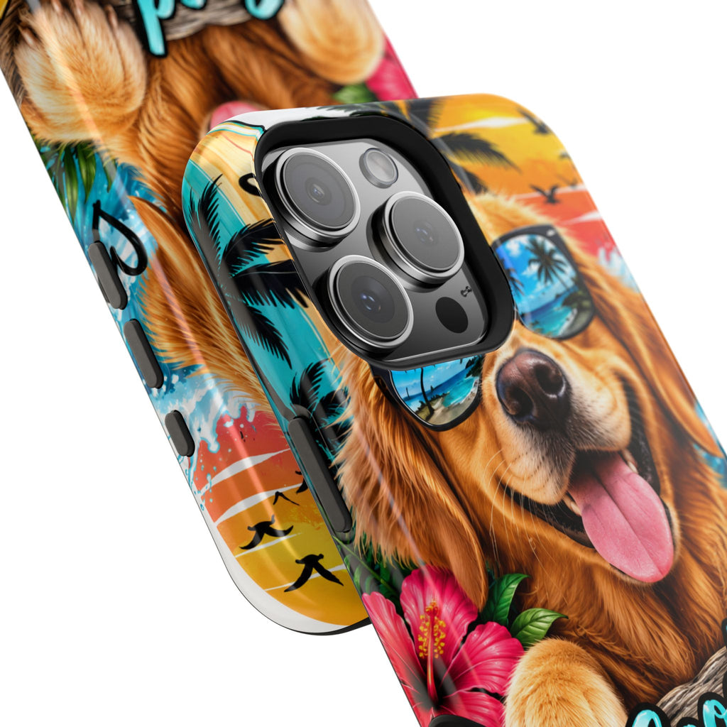 Phone Case — 'Good Vibes Only' Tropical Dog Impact-Resistant Case