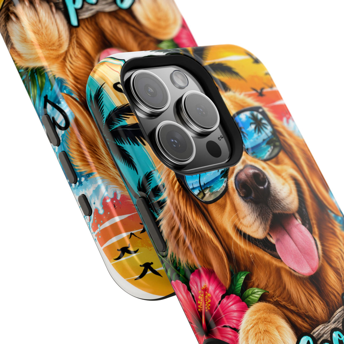 Phone Case — 'Good Vibes Only' Tropical Dog Impact-Resistant Case