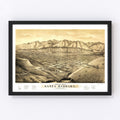 Vintage Map of Santa Barbara, California 1877