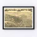 Vintage Map of Stockton, California 1895