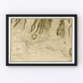 Vintage Map of Honolulu, Hawaii 1887
