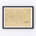 Vintage Map of Honolulu, Hawaii 1893