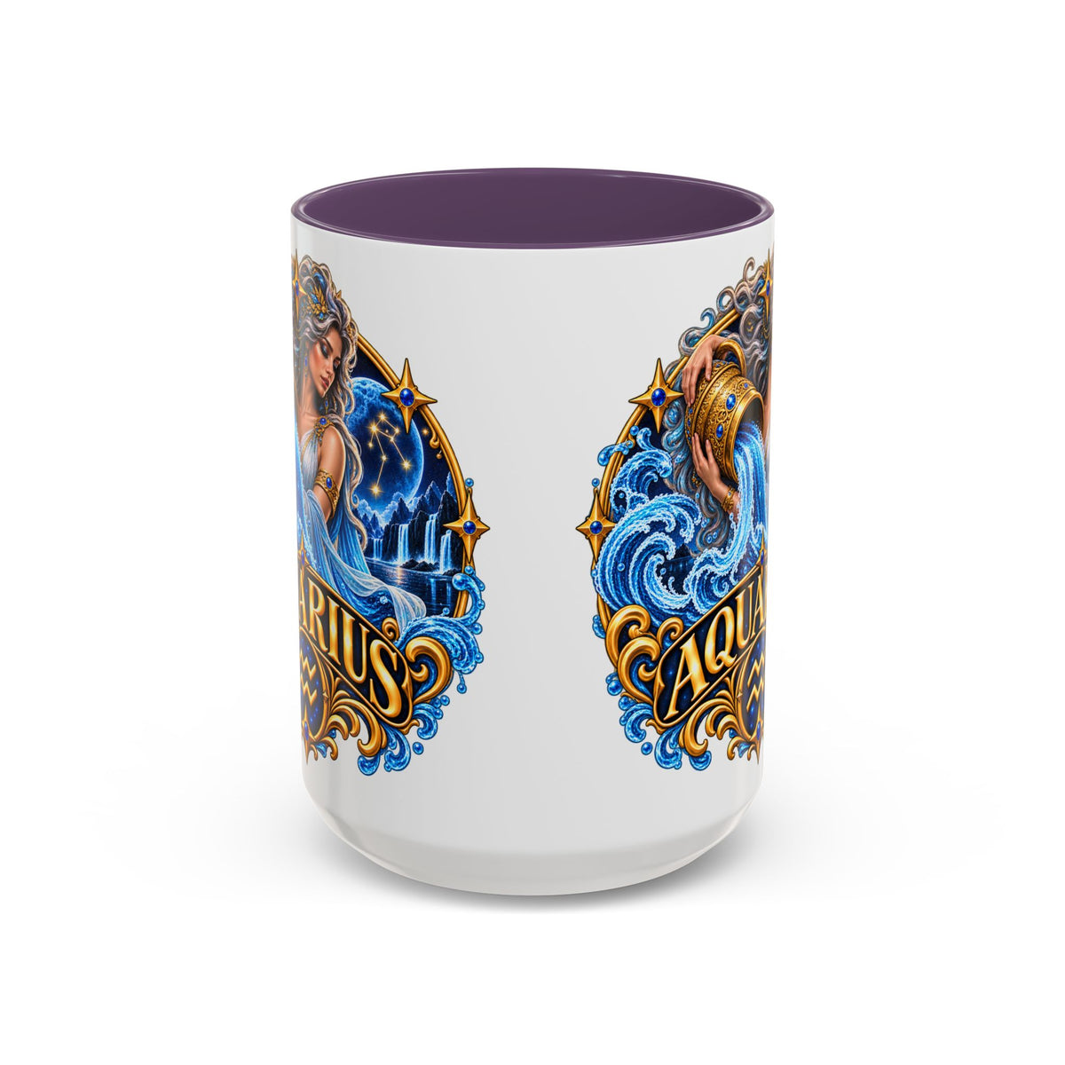 Aquarius Zodiac Coffee Mug — Illustrated Water Bearer Astrology Gift (11/15oz)