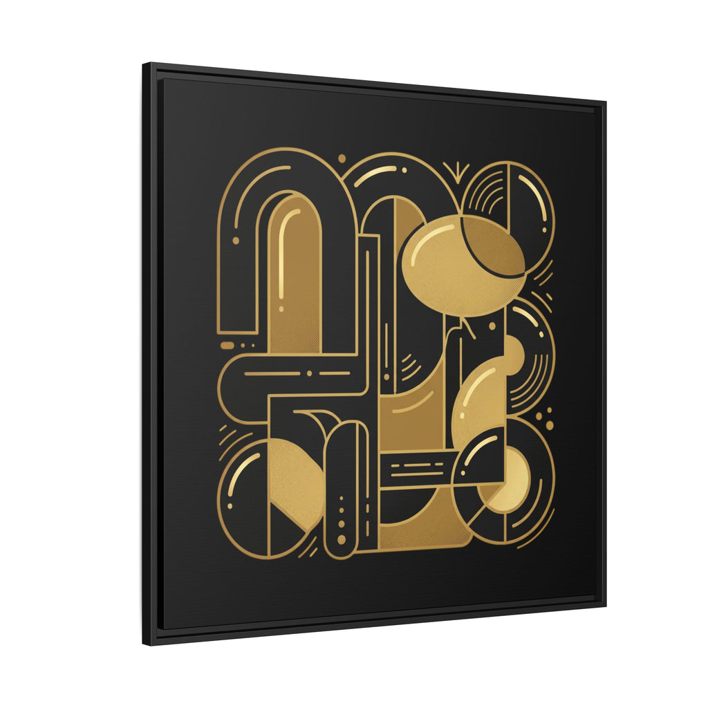 Gold Geometric Art Print — Framed Matte Canvas