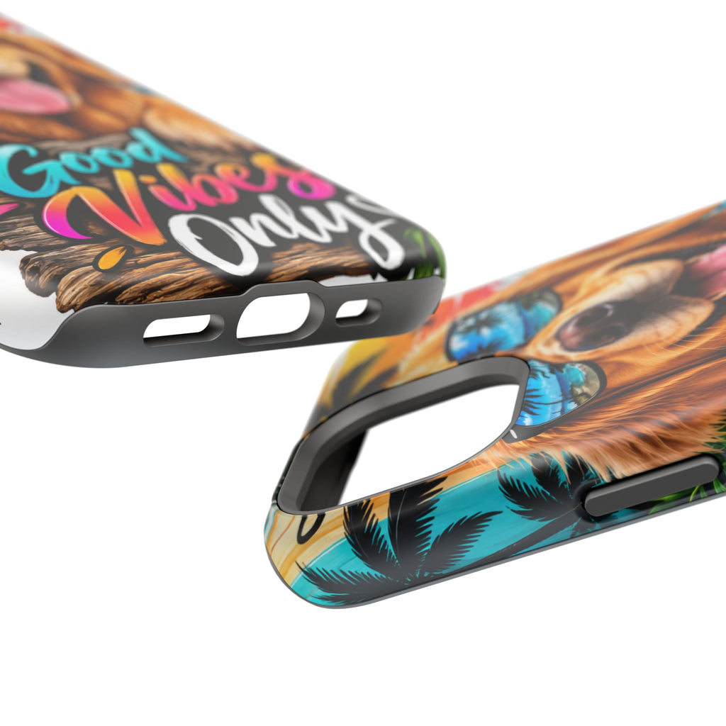Phone Case — 'Good Vibes Only' Tropical Dog Impact-Resistant Case