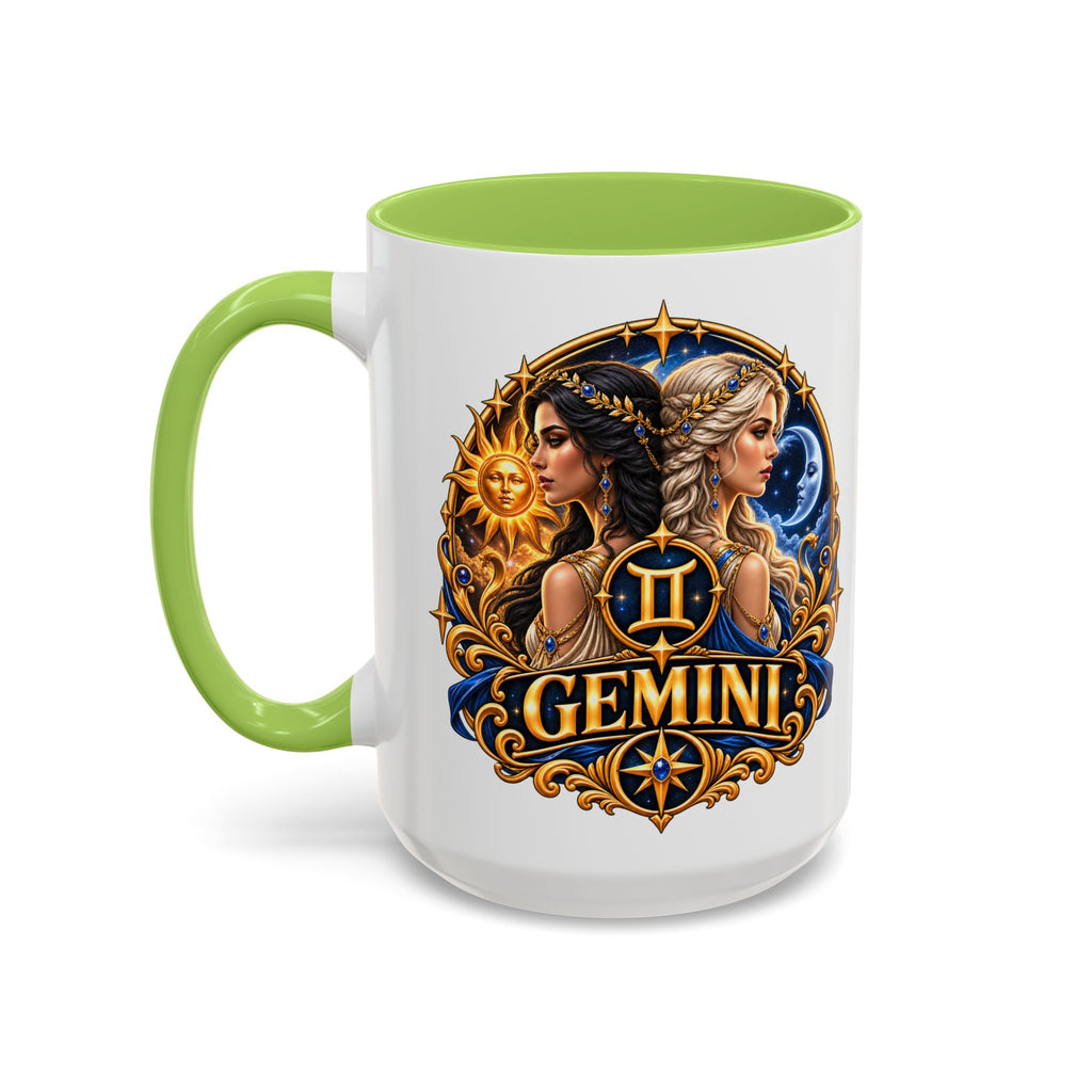 Gemini Zodiac Coffee Mug — Gemini Sign Astrology Accent Mug (11/15oz)